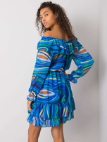 Niebieska sukienka hiszpanka z falbaną Edmonton