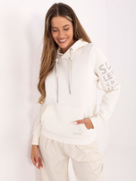 Biała bluza kangurka z napisami SUBLEVEL