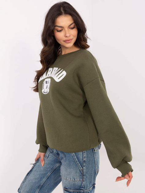 Hurt Khaki damska bluza bez kaptura z naszywką