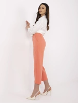 Pomarańczowe spodnie cygaretki bez zapięcia OCH BELLA