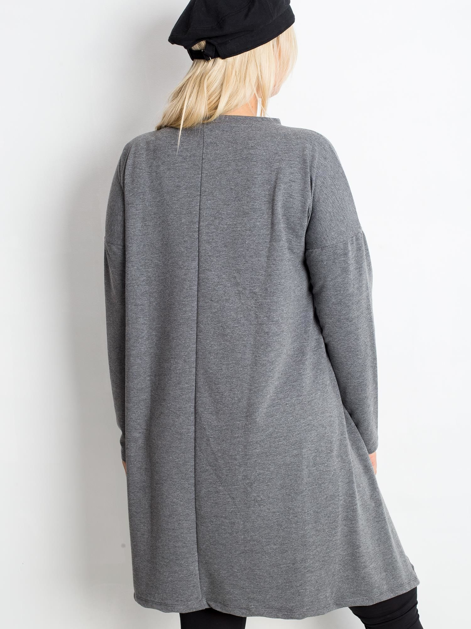 Dunkelgraues Plus-Size-Tunika Andrea.