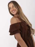 Brązowy muślinowy kombinezon na lato 