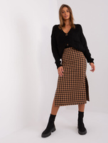 Hurt Camelowo-czarna spódnica dzianinowa w pepitkę