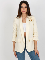 Hurtownia Jasnobeżowa marynarka z kwiatem OCH BELLA