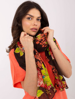 Hurt Ciemnobrązowa chusta z błyszczącą nitką