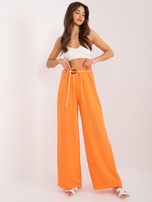 Hurt Pomarańczowe proste spodnie z materiału 