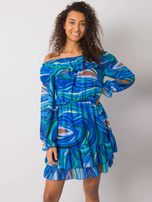 Niebieska sukienka hiszpanka z falbaną Edmonton