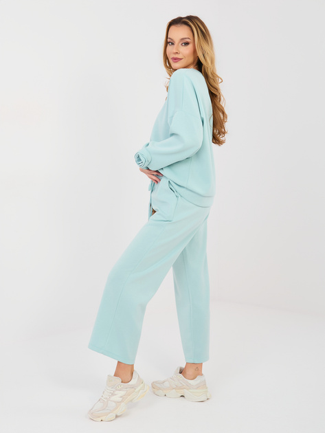 Pastelowy miętowy komplet z bluzą oversize