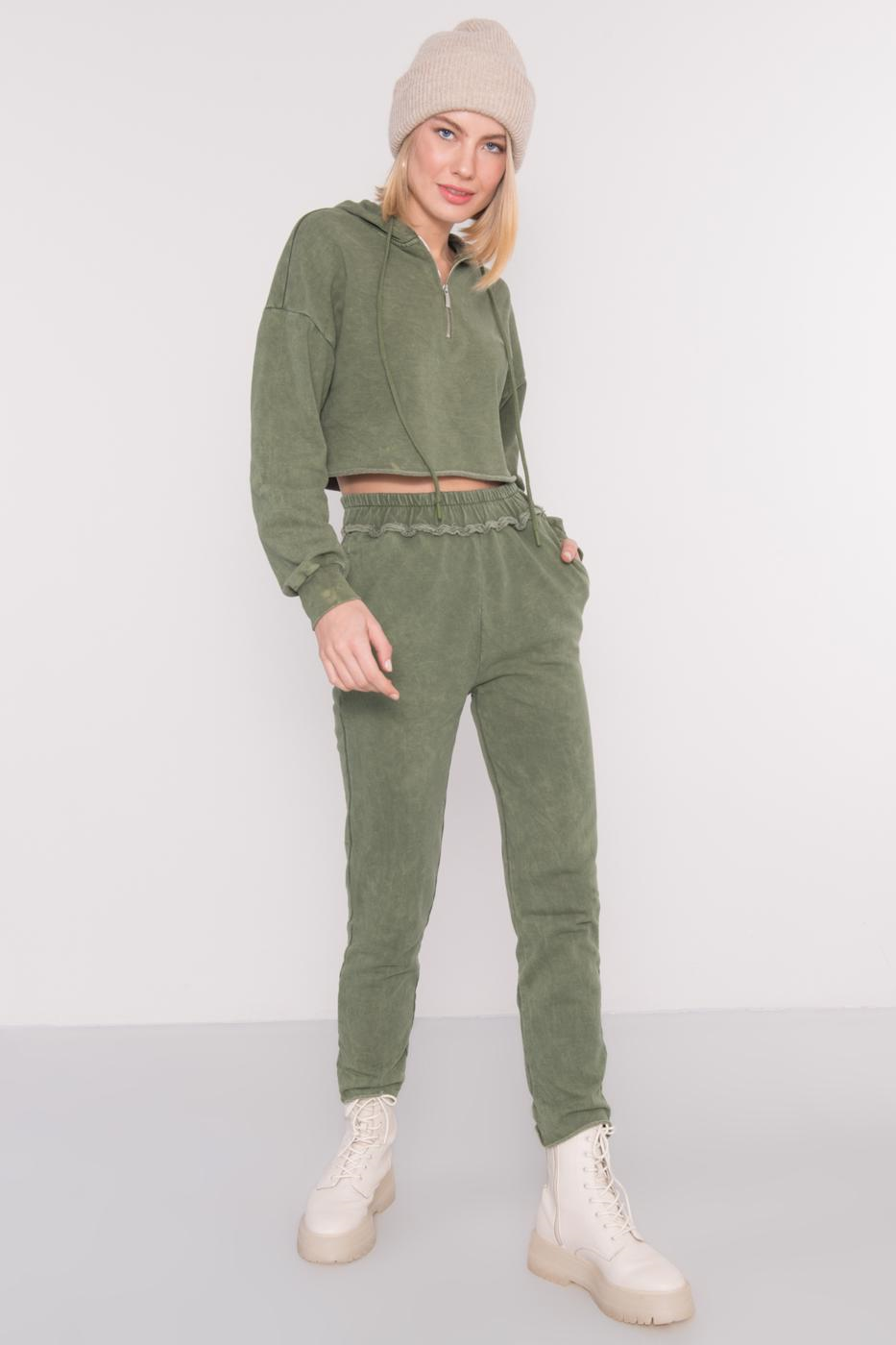 Khaki spodnie dresowe rurki BSL