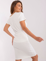 Hurt Ecru prążkowana spódnica basic z bawełny