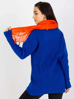 Hurt Pomarańczowa zwiewna chusta damska z marszczeniem 