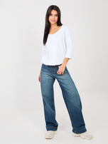 Biała bluzka basic ze ściągaczem RUE PARIS 