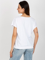 Hurt Biała bluzka bawełniana z printem RUE PARIS