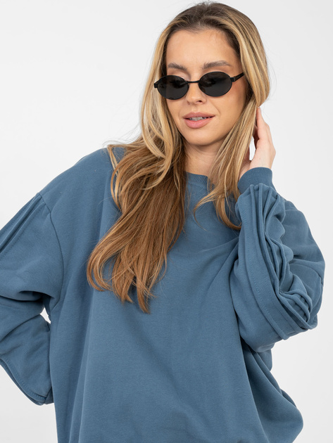 Brudnoniebieska bluza z okrągłym dekoltem NATURAL SIDE