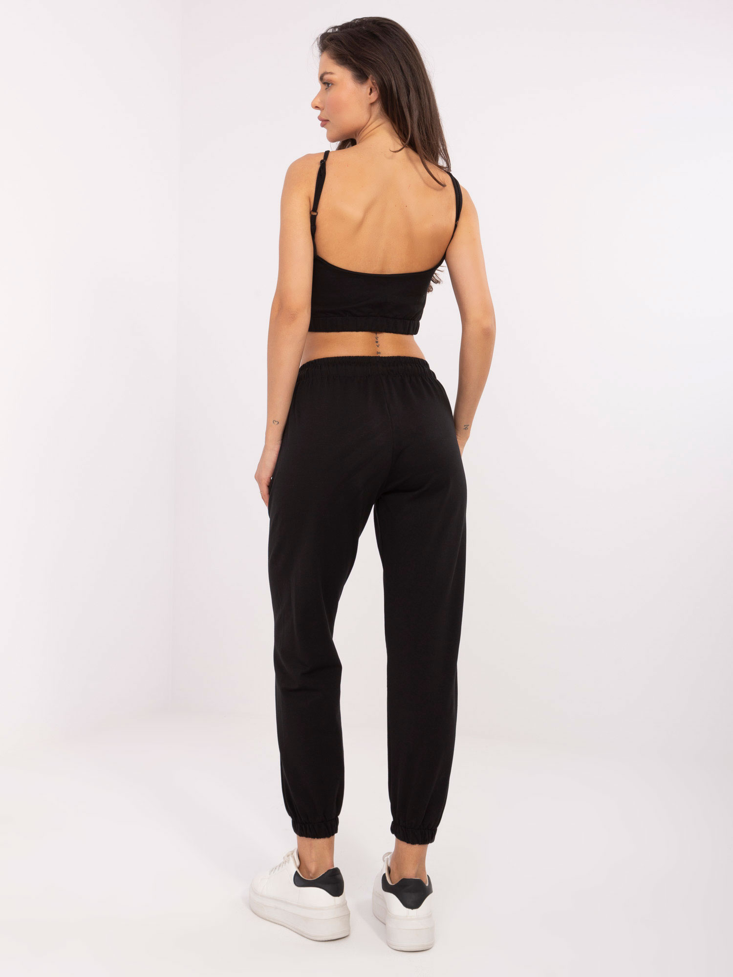 Black tracksuit set with crop top Mado.