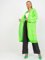 Online-Großhandel Fluo grüner langer Oversize-Kardigan RUE PARIS
