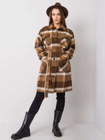 Margo Brown Plaid Coat