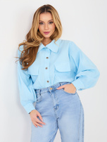 Jasnoniebieska koszula z bufiastymi rękawami RUE PARIS 