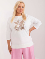 Hurt Ecru bluzka plus size z okrągłym dekoltem