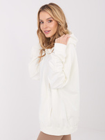 Ecru rozpinana bluza oversize z kapturem