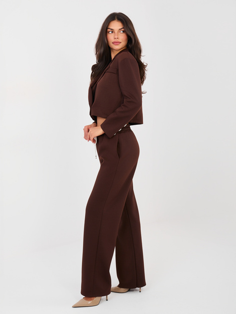 Brązowy dresowy komplet z krótką marynarką RUE PARIS