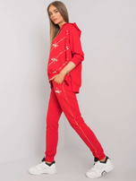 Czerwony komplet dwuczęściowy z printem Cliffton