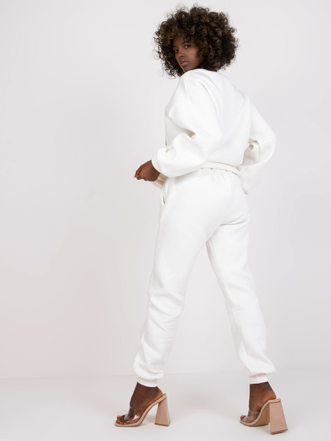 Ecru bawełniany komplet dresowy z kieszeniami Edvige