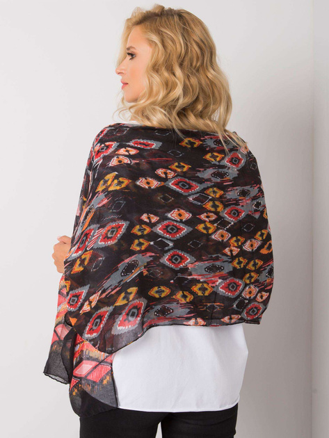 Czarno-czerwona chusta damska we wzory