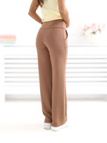 Jasnobrązowe dresowe spodnie z prostą nogawką RUE PARIS