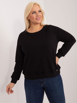 Černá mikina plus size z bavlny Donna.