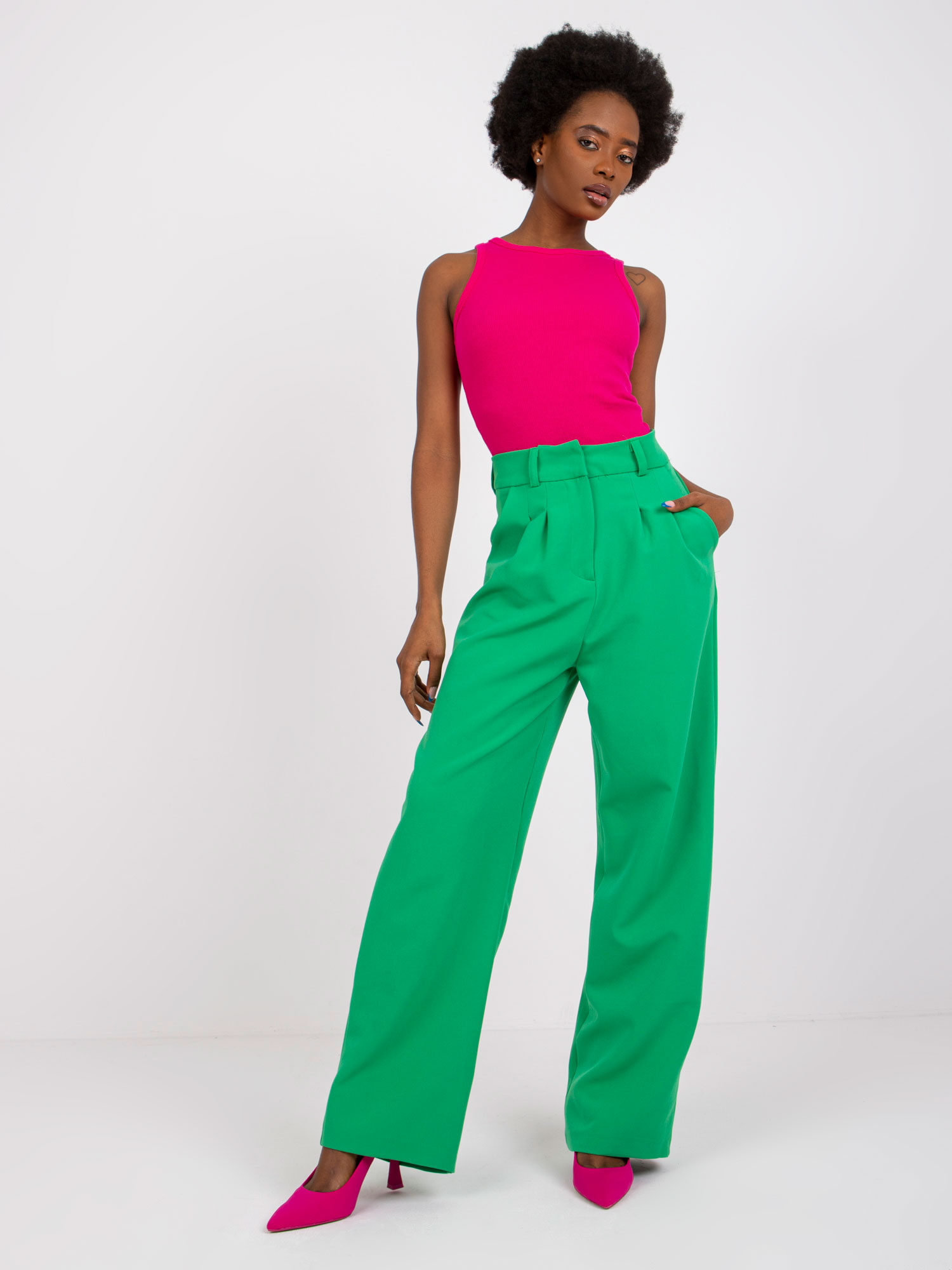 Fuchsia Basic Top gerippt Eston RUE PARIS