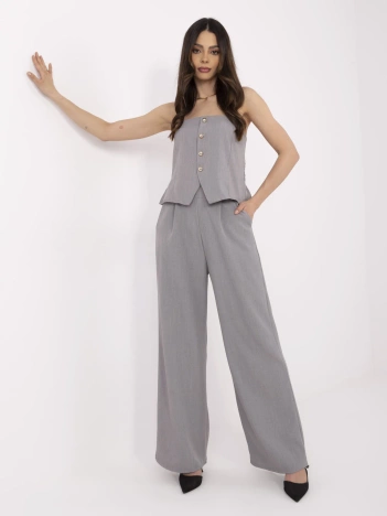 Szary damski garnitur z gorsetowym topem