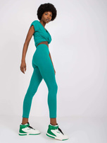 Ciemnozielone legginsy damskie na co dzień Brigitte