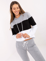 Szaro-czarny damski komplet basic RUE PARIS