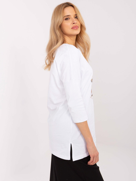 Hurt Biała casualowa bluzka z okrągłym dekoltem