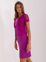 Hurt Fioletowa ołówkowa sukienka koktajlowa z bolerkiem