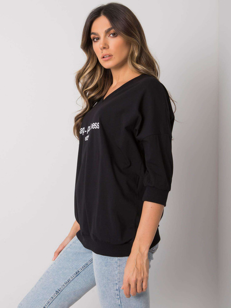 Czarna bluza z napisem Jolanda RUE PARIS