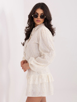 Ecru letni komplet z haftem