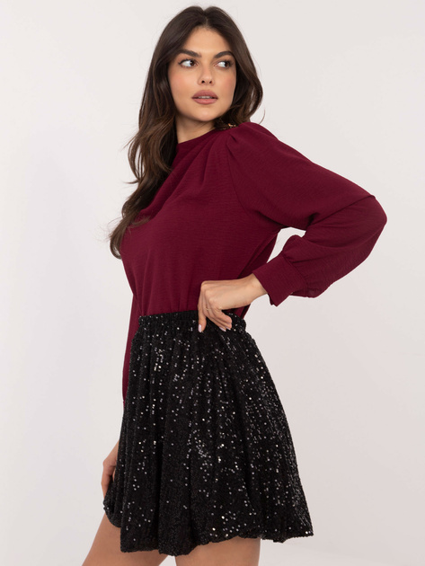 Hurtownia Czarna mini spódnica bombka z cekinami