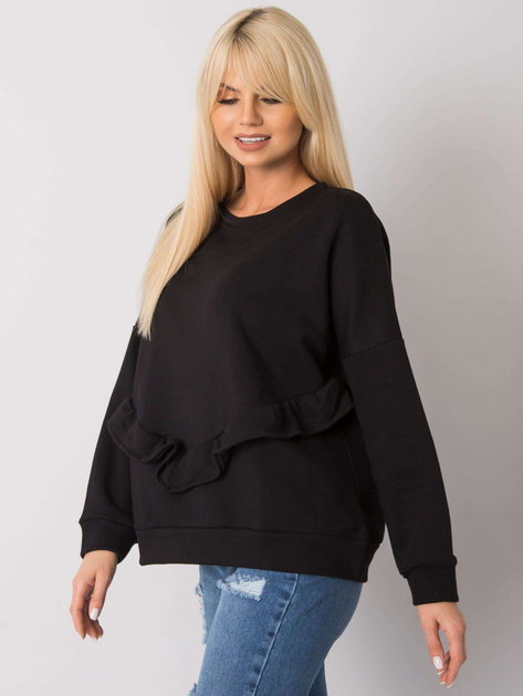 Czarna bluza z falbaną Frose RUE PARIS
