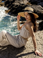 Jasnobeżowy kombinezon ze spodniami Felippa RUE PARIS 