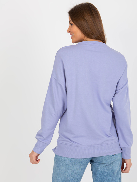 Hurt Jasnofioletowa luźna bluza bez kaptura z rozcięciami