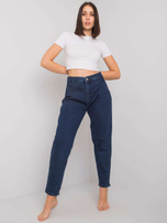 Niebieskie proste jeansy plus size Johana