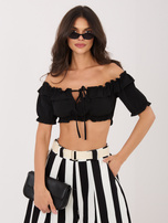Czarny krótki top hiszpanka OCH BELLA 