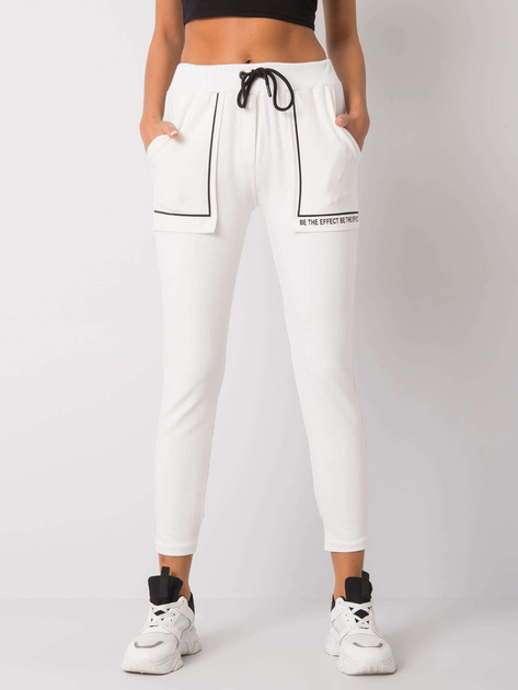 Ecru spodnie dresowe z bawełny Winsley