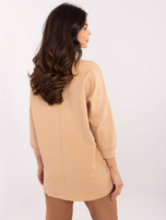 Hurt Camelowa bluzka oversize z ozdobnymi guzikami