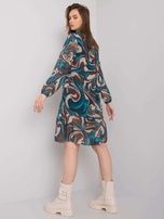 Morska sukienka z falbaną Burano