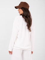 Ecru welurowy komplet z bluzą bez kaptura 