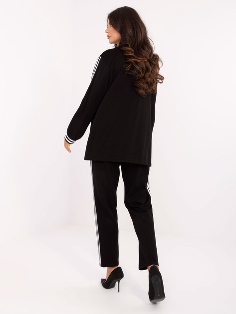 Czarny dwuczęściowy komplet ze spodniami RUE PARIS