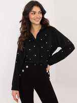 Hurt Czarna rozpinana koszula wizytowa z aplikacjami